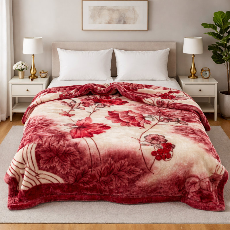 Korean Mink Blanket King Size - Heavy Thick Warm Plush Fleece Reversible Winter Bed Blanket