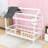 Twin Wooden House-Shaped Bed With Roof, Chimney And Fence-531960112