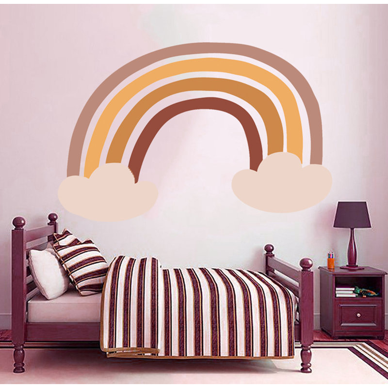 Adhésif décoratif arc-en-ciel nuage indien, H 46 po x l 69 po