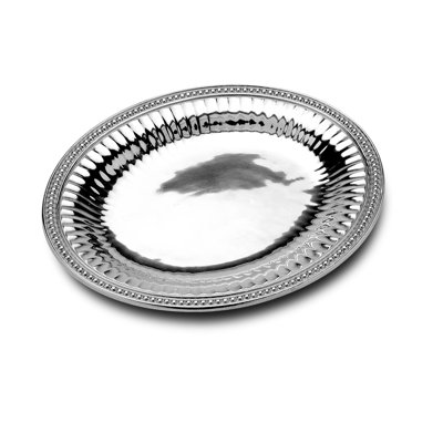 Wilton Armetale Flutes and Pearls Oval Serving Platter