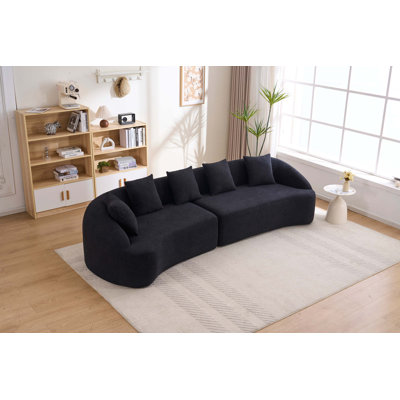 Canapé modulaire incurvé à compression Compression, canapé-lit en chenille haute densité 30D pour appartement, salon L 110 po