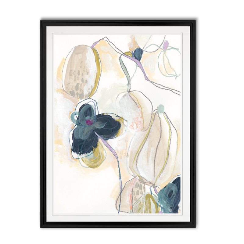«Abstracted Orchid II», reproduction sur toile, H 24 po x l 18 po x P 1,5 po, Cadre noir