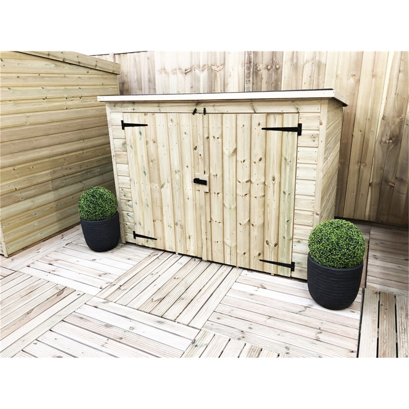 Kahnah 6ft. W x 4ft. D Solid Wood Garden Shed, 6ft. W x 4ft. D