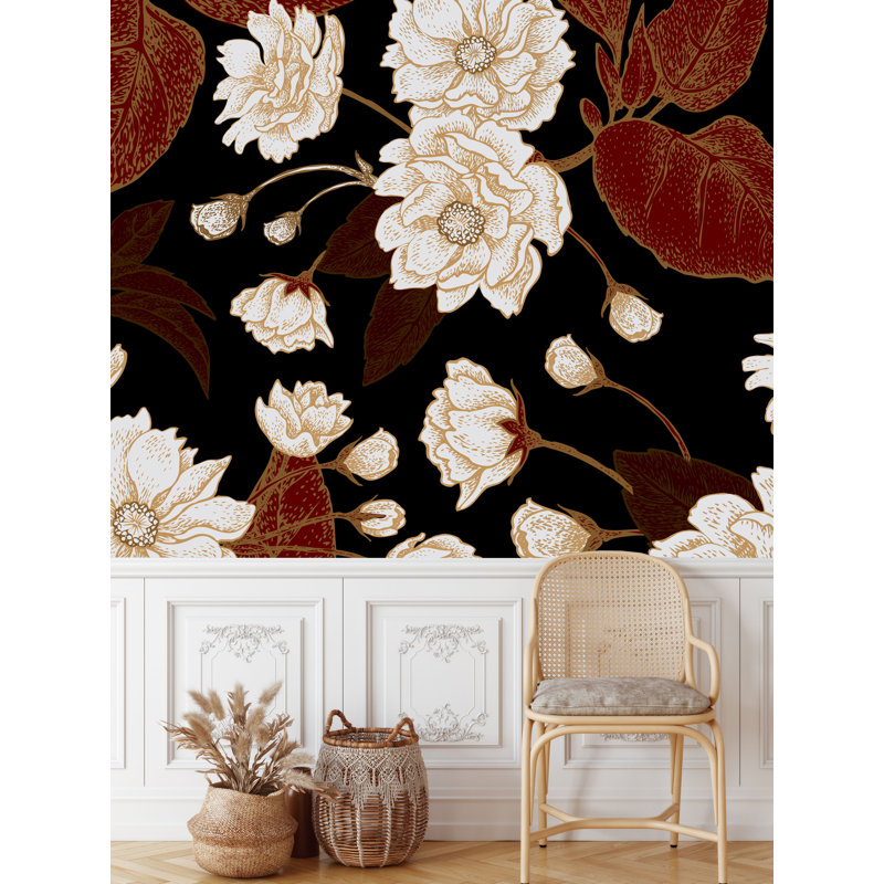 Peel & Stick Floral Wall Mural, 100" W x 8.33" L
