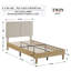 Elauna Set of 2 Twin Size Bed Frame with Linen Headboards Wood Footboard Modern Upholstered Platform Beds Wood Slat Support, No Box Spring Needed, Beige-1463707363