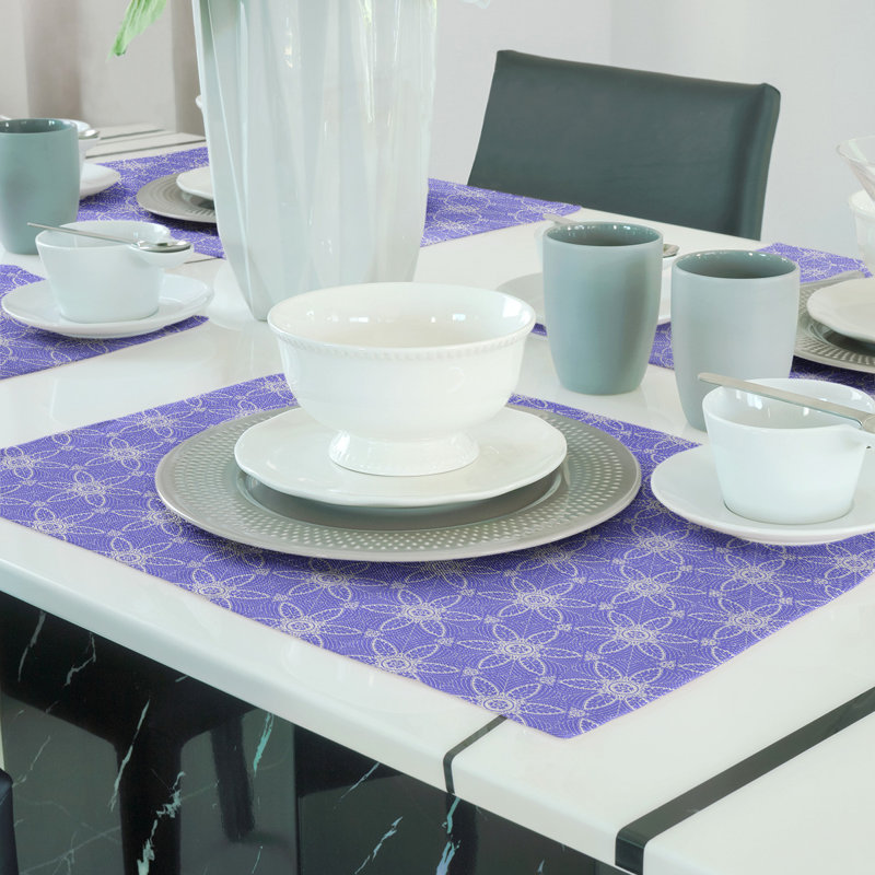 Napperon en coton 18 po classique Circles, Bleu