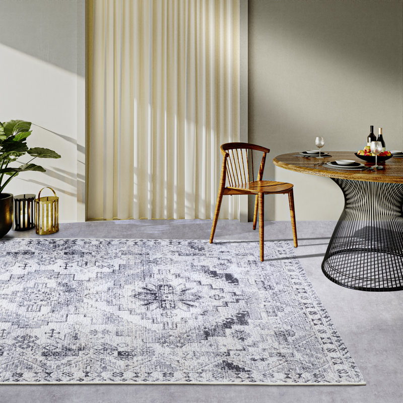 Kollektion 1767 Machine Woven Cream/Grey Rug, Rectangular 160 x 235cm