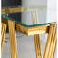 Table de bout carrée de 20 pouces, matériau en acier inoxydable doré avec verre trempé transparent, table de rangement de bureau à domicile et côté double couche pour le bureau, mode industriel-1612602440