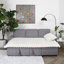 Razzak 3 Seater Linen Sofa Bed-180110789