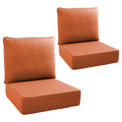 Allo 24"X22"X6" Patio Thick Cushions & Pillows Set - Deep Seat Indoor/Outdoor Water & Fade Resistant