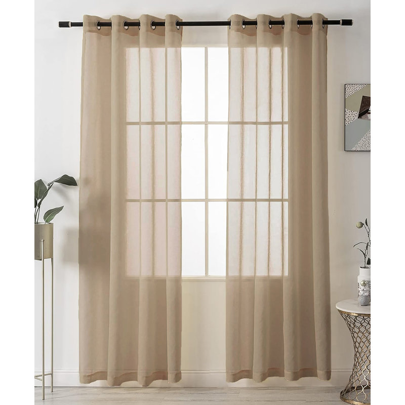 Alohna Sheer Curtain Pair, Taupe