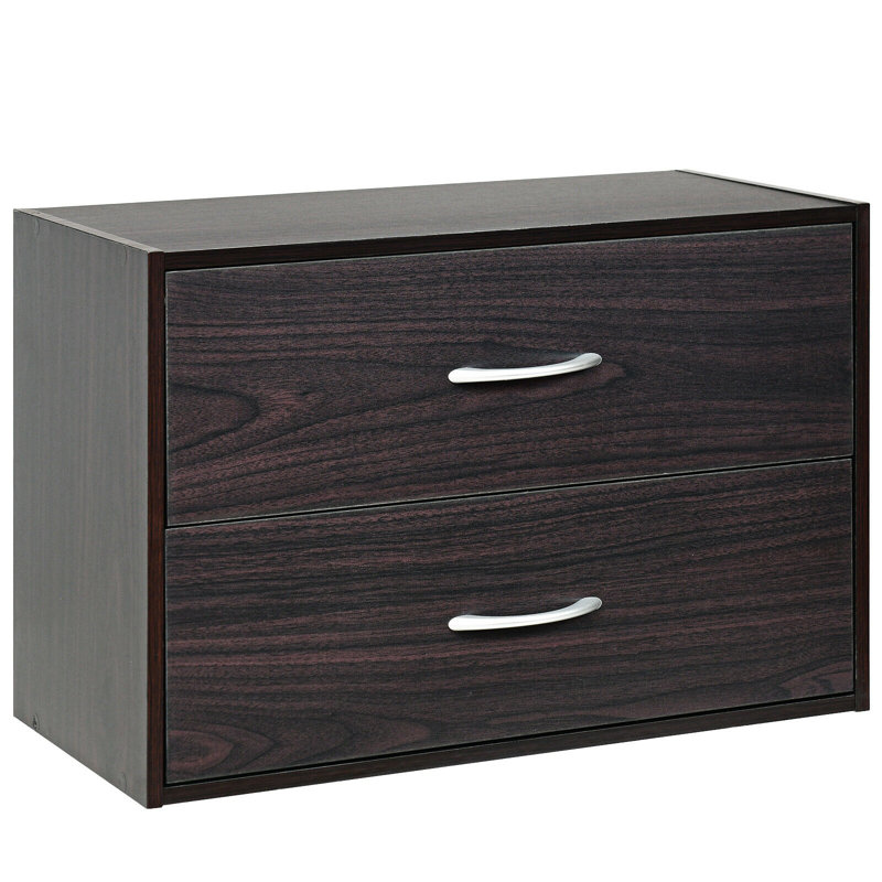 Aylinne 2 Drawer Storage Drawer, Black