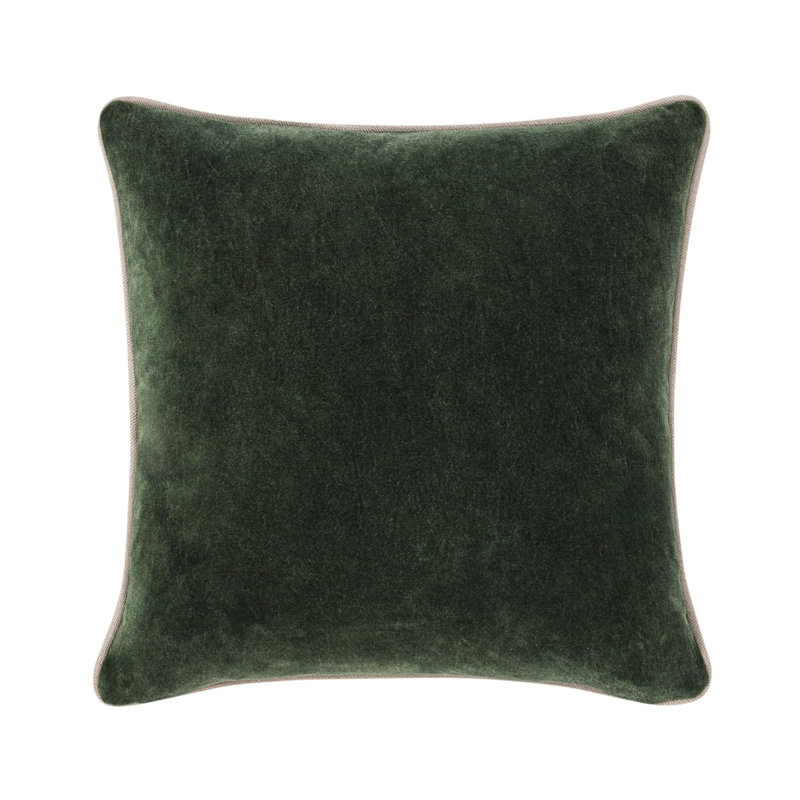 Goodall Velvet Pillow Cover & Insert, Forest Green, Square 22"