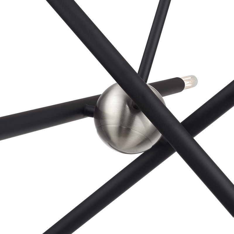 6 Light Black Small Chandelier