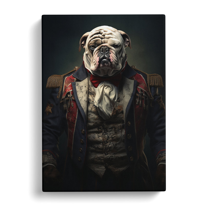British Bulldog Conceptual Art - Wrapped Canvas, 76cm H x 50cm W x 3cm D