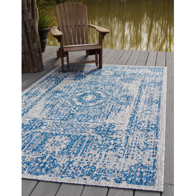 Tapis oriental bleu / gris Cowell