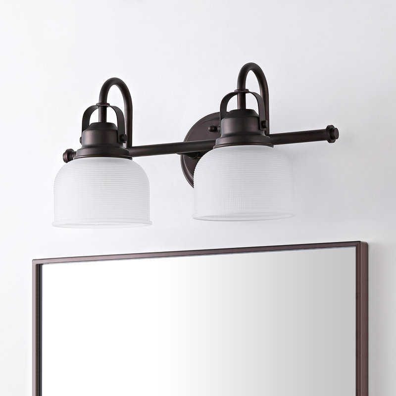 Gilcrease Metal/Glass LED Vanity Light, Oil Rubbed Bronze, 2