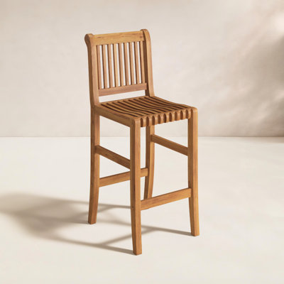 Brosky Teak Patio Bar Stool
