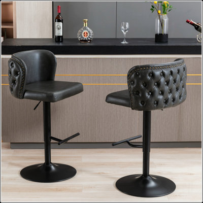 Tabourets de bar pivotants à hauteur réglable, tabourets de bar rembourrés en polyuréthane moderne