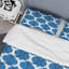 Blue Ikat Ogee - Ensemble de housse de couette abstrait - Microfibre de polyester-1200847804