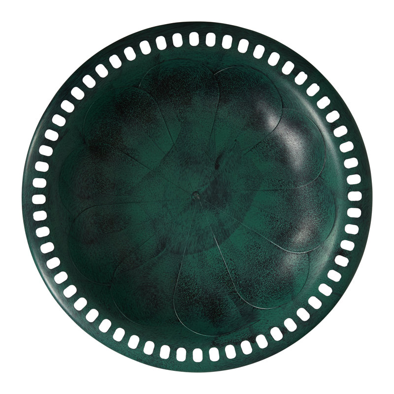 27 Inch Polyresin Outdoor Garden Bird Bath - Green