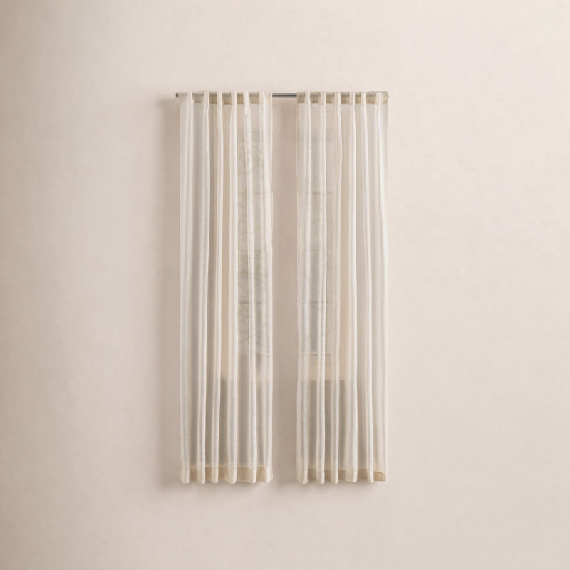 Sheer Curtain Pair, 48" W x 84" L, Natural