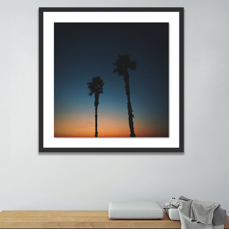 Sunset Palms Print by Vitaliy Paykov, Black