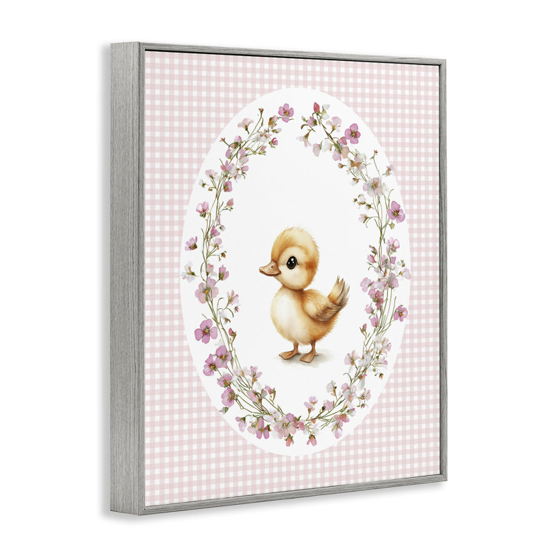 «Spring Gingham Duckling», estampe numérique, design par Christine Simpson Art, H 20 po x l 16 po