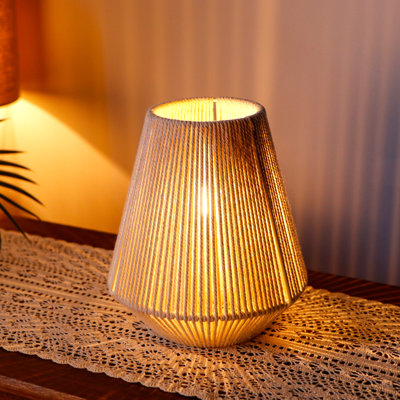 Lampe de chevet tissée en corde de coton H 8 po JHY DESIGN?