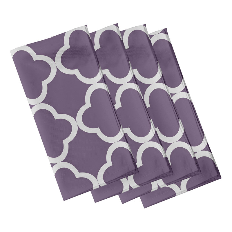 Charlicia Polyester Geometric Square Napkin, Purple