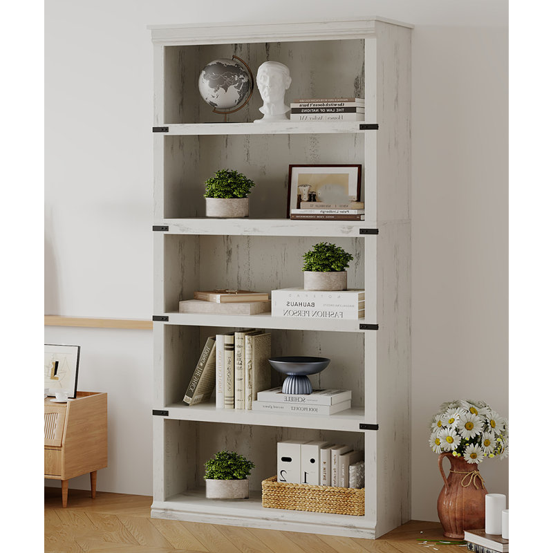 Bookcase, (5 Shelves) 171.2 cm H × 79.8 cm W × 32.3 cm D, White