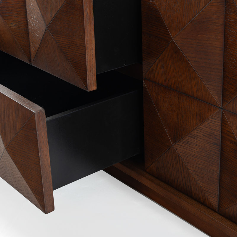 Patty 4 Door Wood Media Stand, Walnut