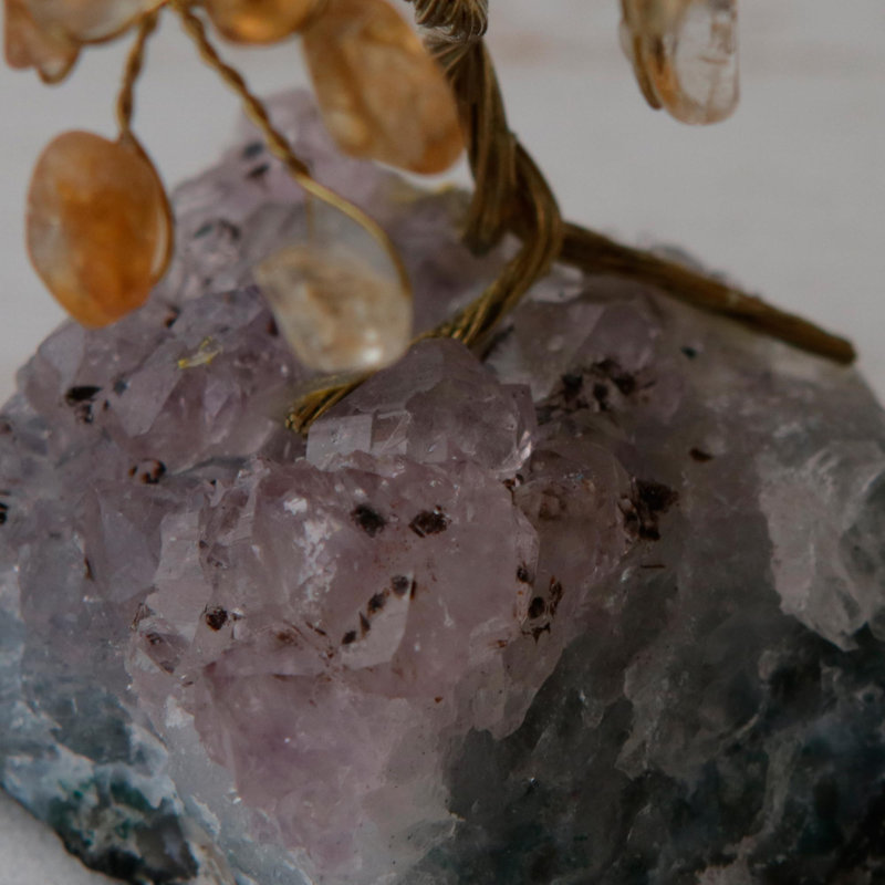 Mini sculpture de pierres précieuses Citrine feuilles