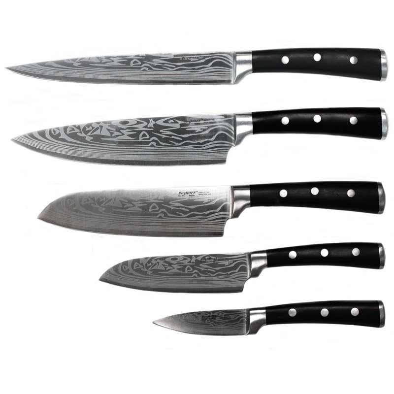 BergHOFF Antigua 5Pc Cutlery Set with Mahogany Knife Storage Case