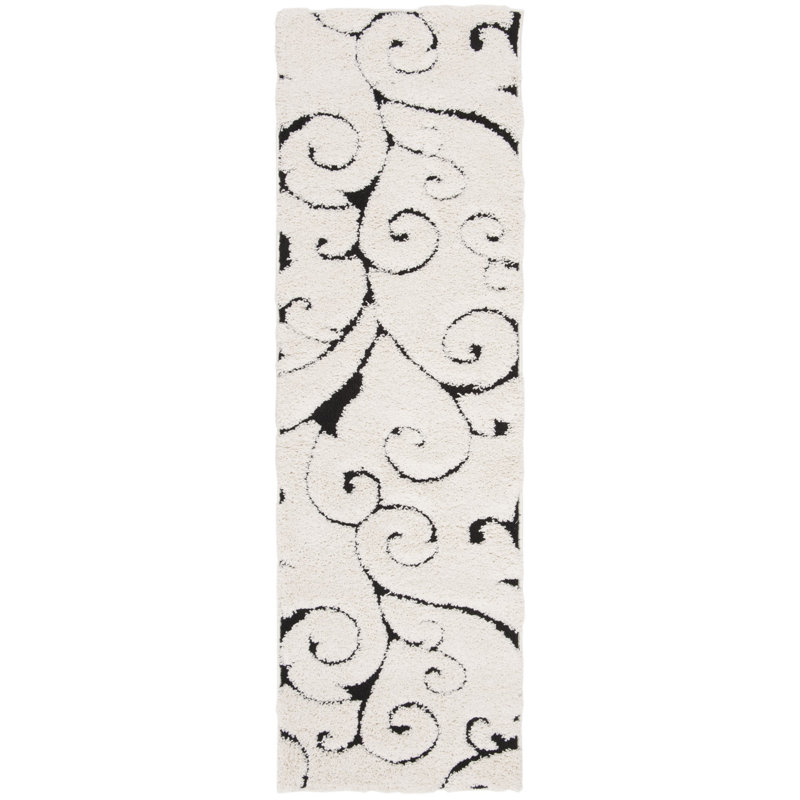 Tapis ivoire à poils longs Chanhassen, Tapis de couloir 2 pi 3 po X 11 pi