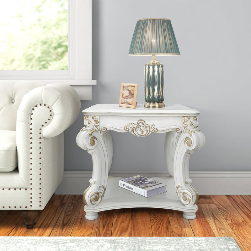 Cabildo Transitional Rectangular End Table with Storage, Cherry, 26.5" H x 31.5" W x 31.5" D