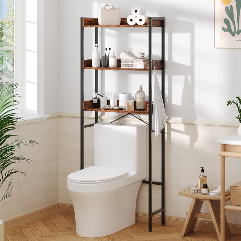 Freestanding Bathroom Shelves, Rustic Brown