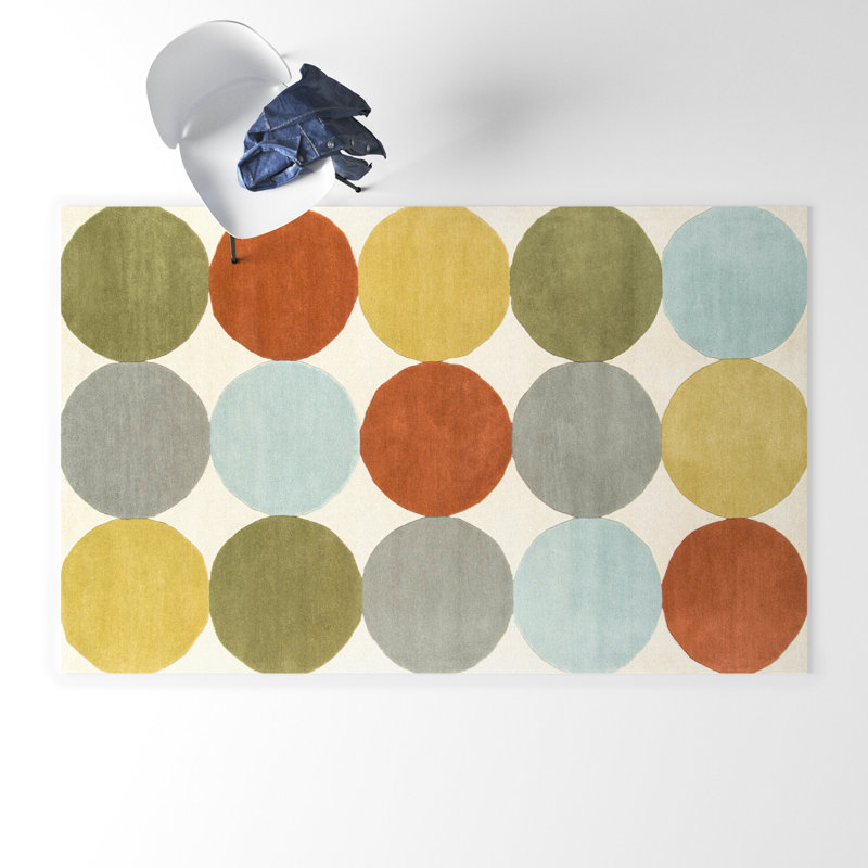 Glory Hand Tufted Wool Polka Dots Indoor Rug, Rectangle 3'6" x 5'6"
