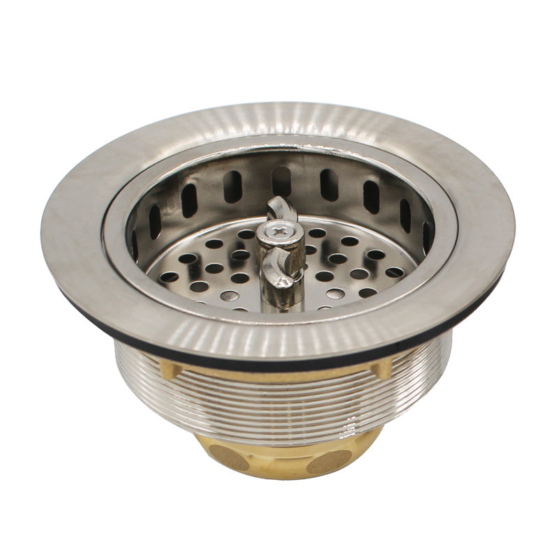 Crépine d'évier de cuisine 3-1 / 2 po, Nickel satiné