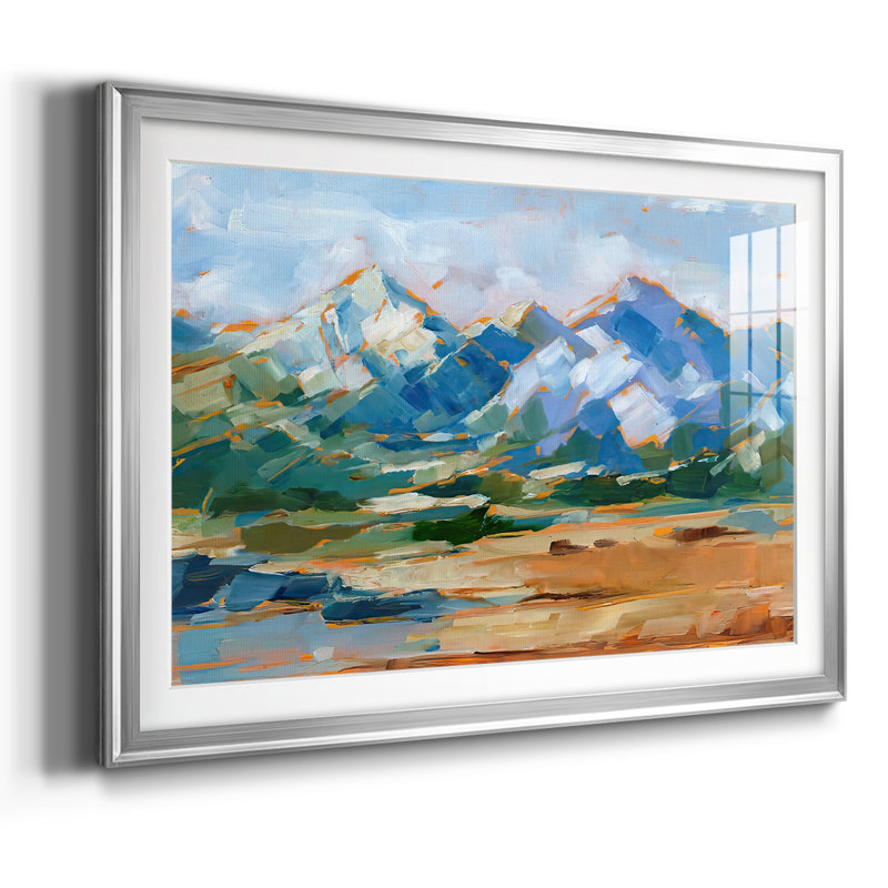 Blue Mountain Peaks II, reproduction d'art encadrée, Argent, H 15 po x l 21 po x P 1,5 po