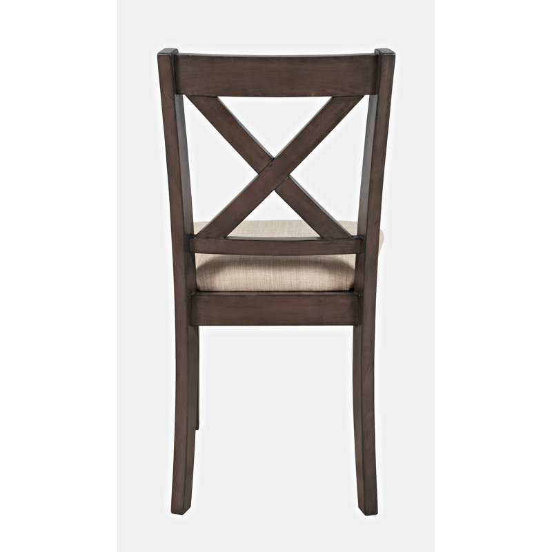 Chaise d'appoint en bois massif Kalisz, Beige clair, Gris