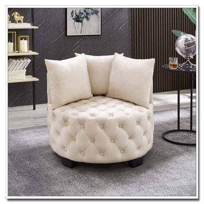 Chaise pivotante rembourrée et capitonnée