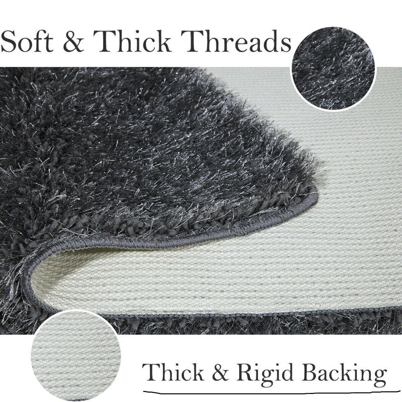Polypropylene Plastic Non-Slip Bath Mat, Single - 110cm L x 60cm W, Dark Grey