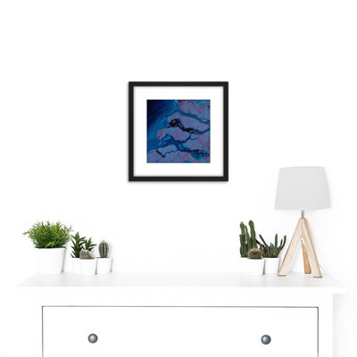 Abstract Rivers Deep Blue - Single Picture Frame Painting