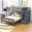 Lit superposé simple au-dessus de double en bois Delynne-624049750