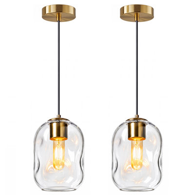 Luminaire suspendu irrégulier à intensité variable (ensemble de 2)