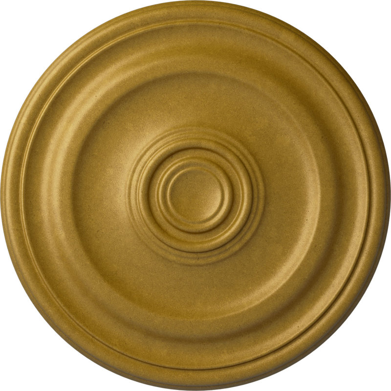 Médaillon de plafond Endurathane Devon, DO 15 3/4 po x P 1 1/2 po (pour auvents jusqu'à 3 5/8 po), finition dorée pharaons peinte à la main