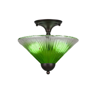 Semi-Flush 2 Bulbs With 12" Glass