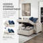 Canapé modulaire en microfibre 3 pièces 110,5 po avec lit escamotable, rangement et rangement caché-133251089