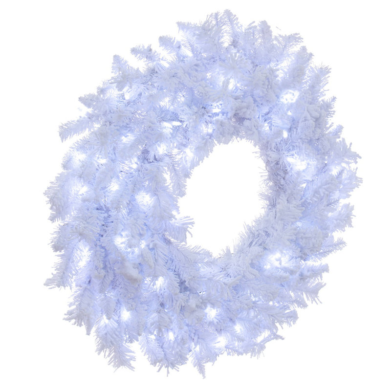 Flocked PVC Wreath, 30" H x 30" W
